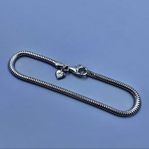 Sterling Silver Snake Chain Bracelet Lobster Claw 7.5” by Kay